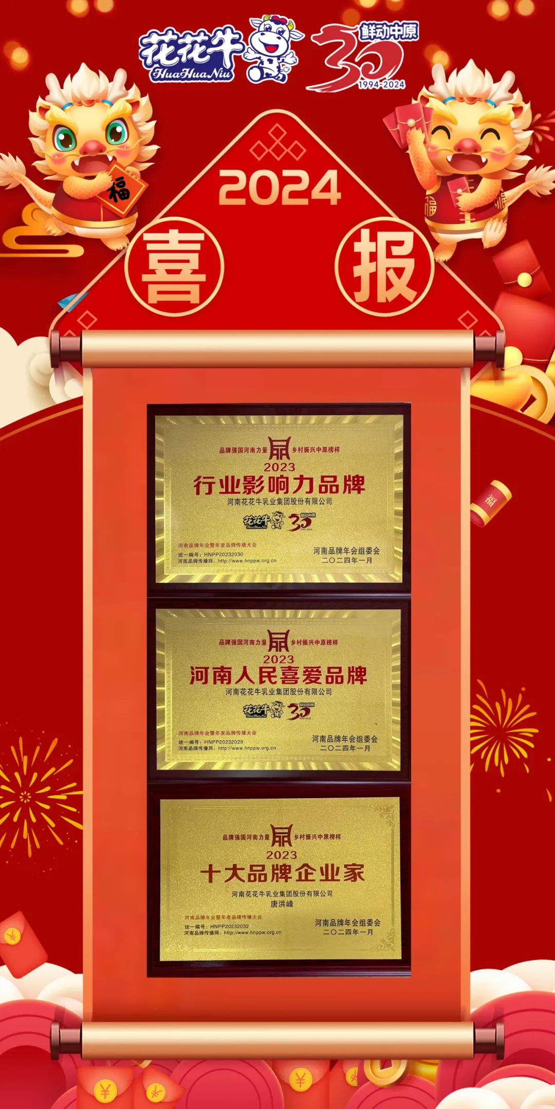 荣誉｜2UP.IO（中国）乳业集团在2023河南品牌年会暨河南品牌传播大会上斩获三项殊荣