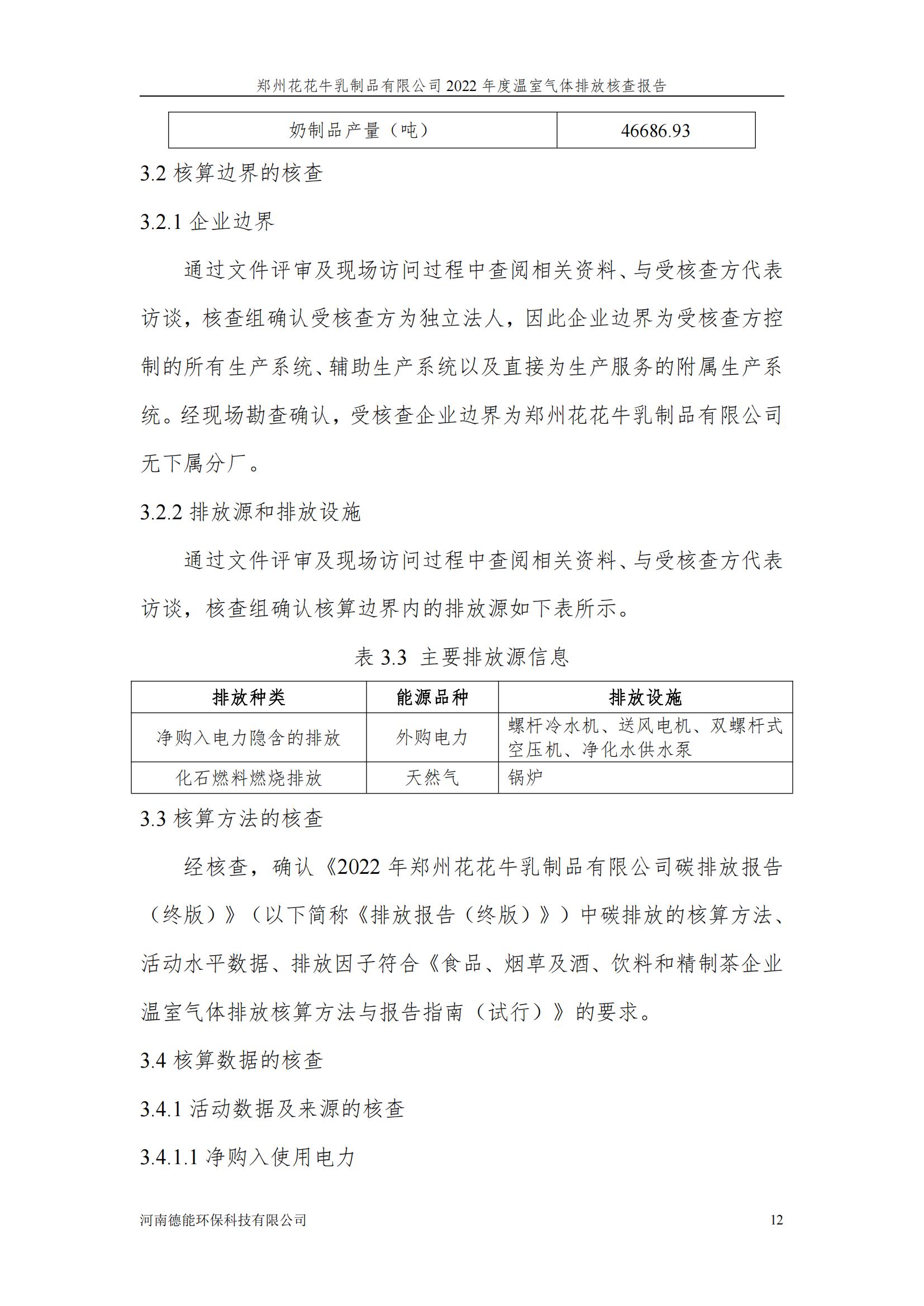 《郑州2UP.IO（中国）乳制品有限公司2022年度温室气体排放核查报告》公示